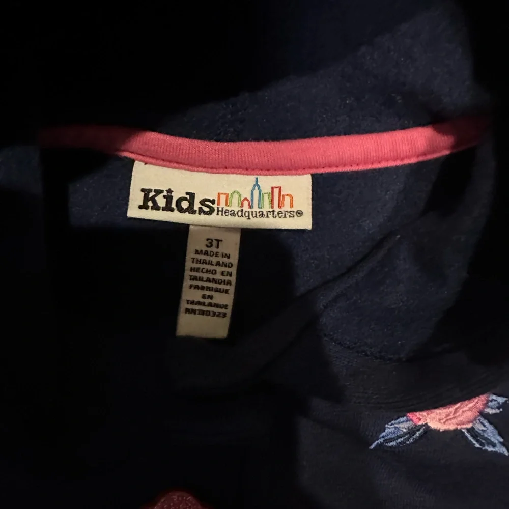 Elegant Navy Girls 3T Jacket with Delicate Floral Accents